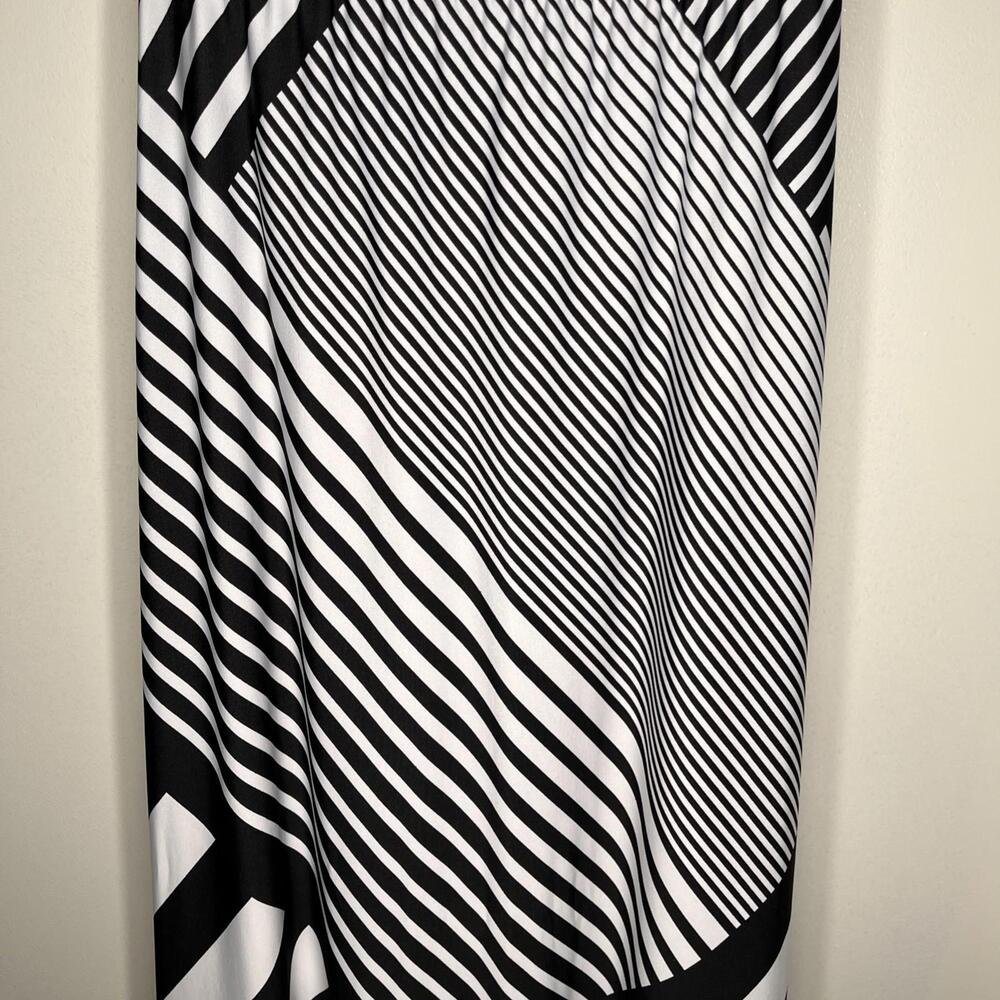 Baileyblue Black And White Stripe Maxi Dress Summer Beachy Strapless Size Med - Picture 3 of 6